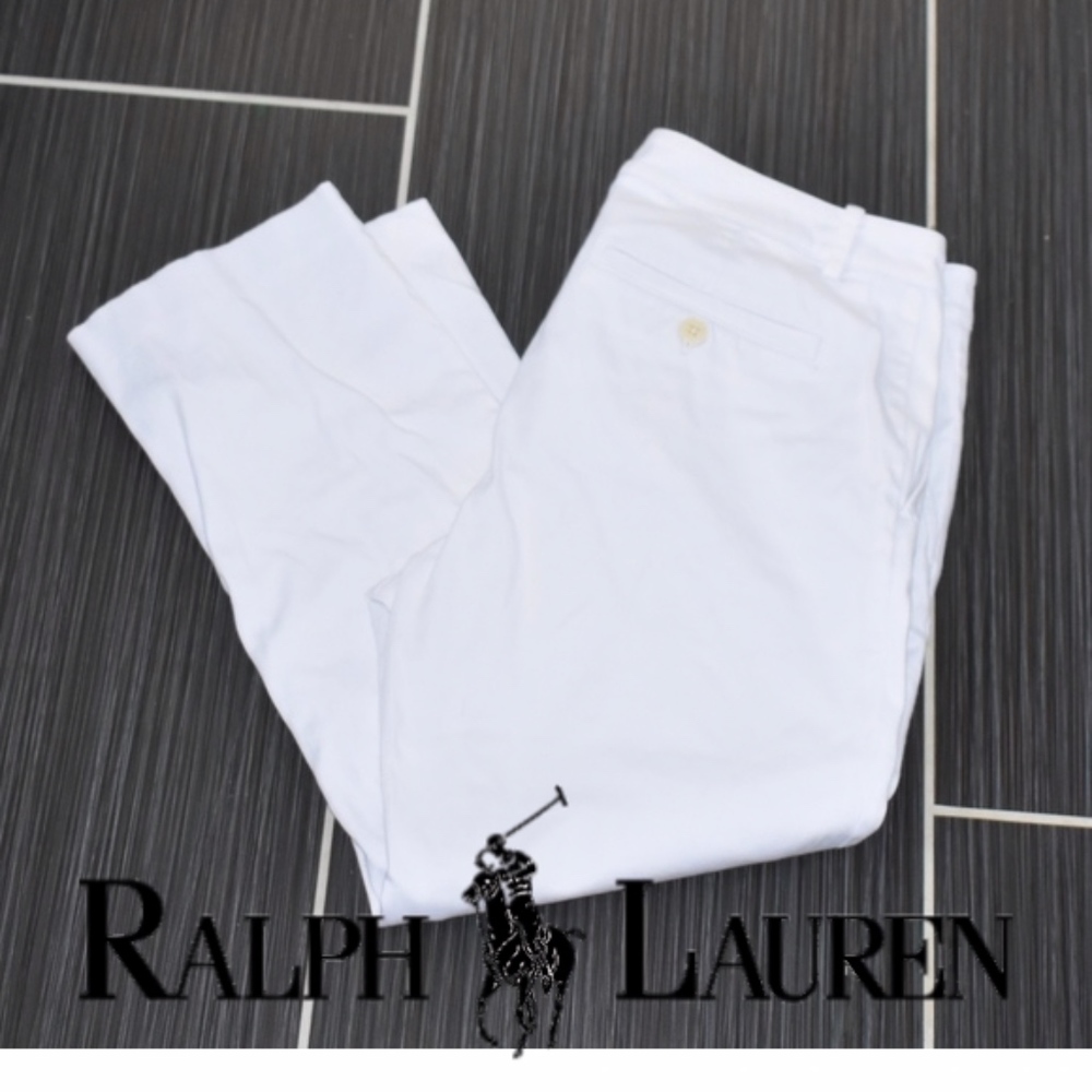 Ralph Lauren White Stretch Capri Pants Size 8
